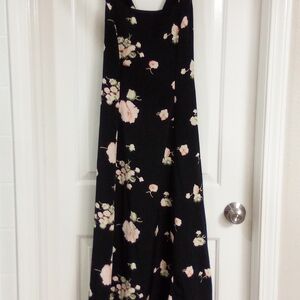 Newport News Black Dress with Floral Design